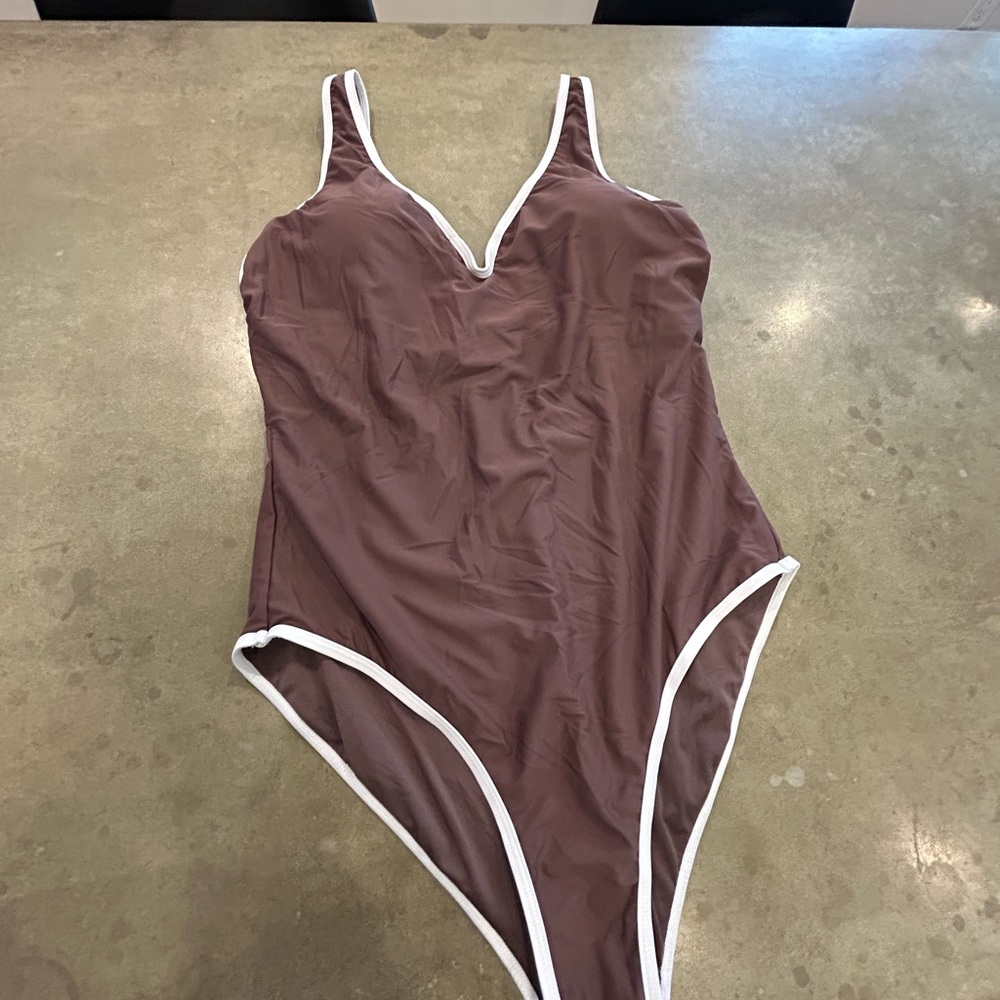 Brown womans One Piece Swimsuit